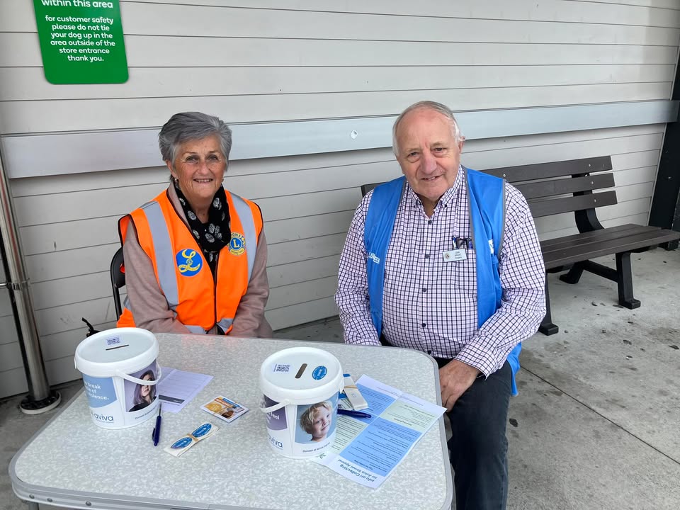 Lions, Anne and John out supporting the Aviva group. Where there is a need… there…